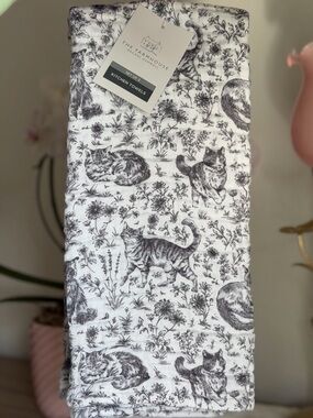 Farmhouse Rachel Ashwell kitty cat botanical floral spring gauze Kitchen Towels